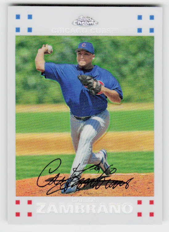 2007 Topps Chrome #174 Carlos Zambrano White Refractors #/660