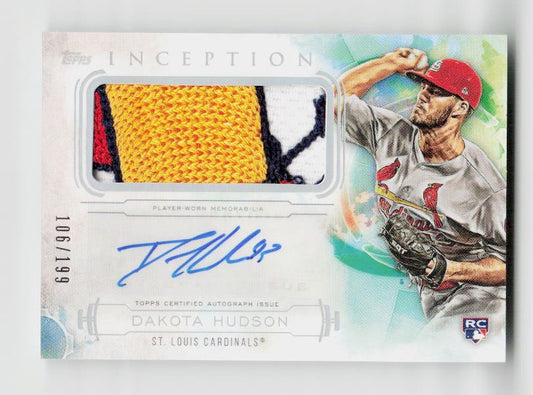 2019 Topps Inception #IAP-DH Dakota Hudson Inception Autograph Patch #/199