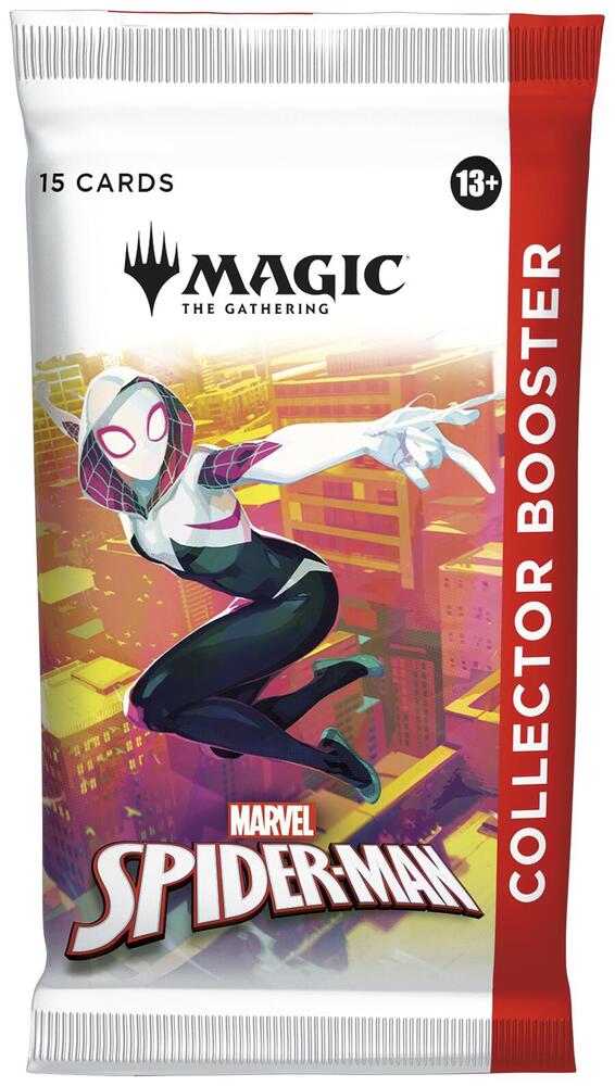 Stock image of Spider-Man MTG Collector Booster Pack. May not accurately reflect the condition of the actual product.