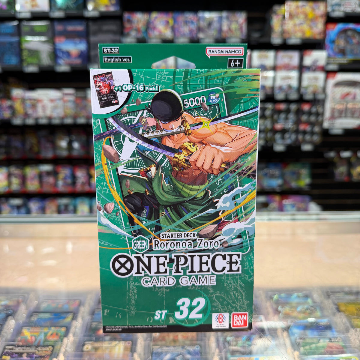 Stock image of One Piece Starter Deck Roronoa Zoro ST32. May not accurately reflect the condition of the actual product.