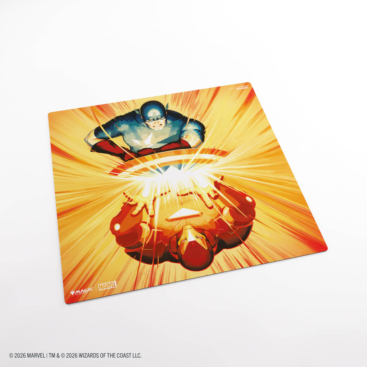 Stock image of Gamegenic: Magic: The Gathering | Marvel Super Heroes Prime 2-Player Playmat - Iron Man/Captain America. May not accurately reflect the condition of the actual product.