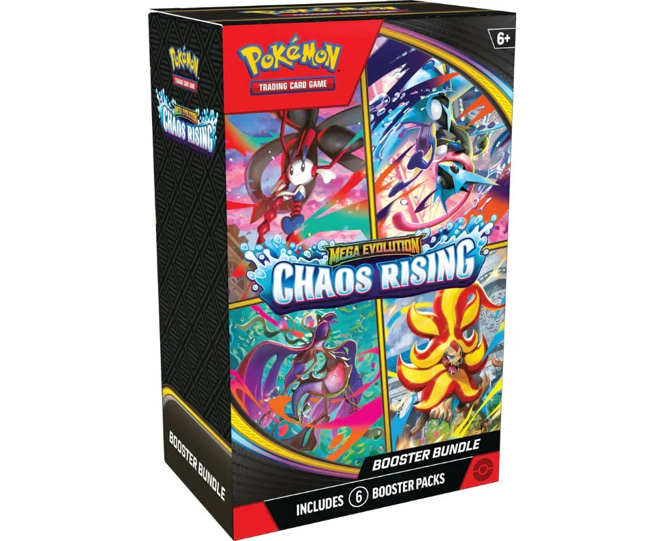Stock image of Pokemon TCG: Mega Evolutions ME4 - Chaos Rising Booster Bundle. May not accurately reflect the condition of the actual product.