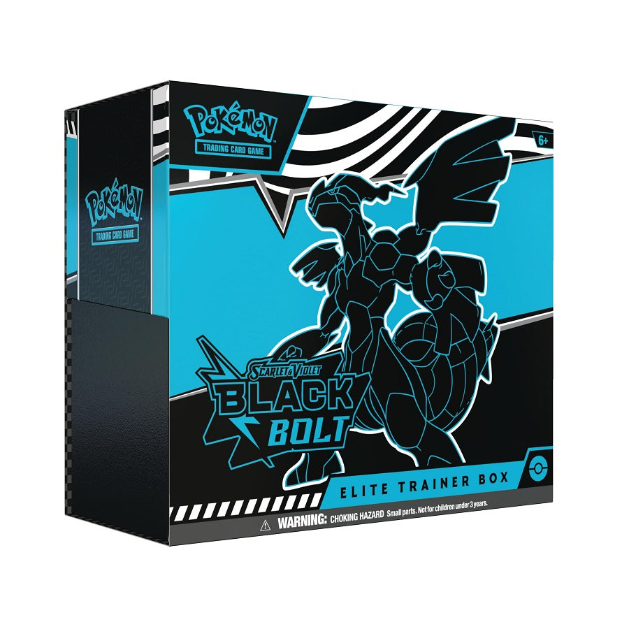 Stock image of Black Bolt Scarlet & Violet Elite Trainer Box. May not accurately reflect the condition of the actual product.