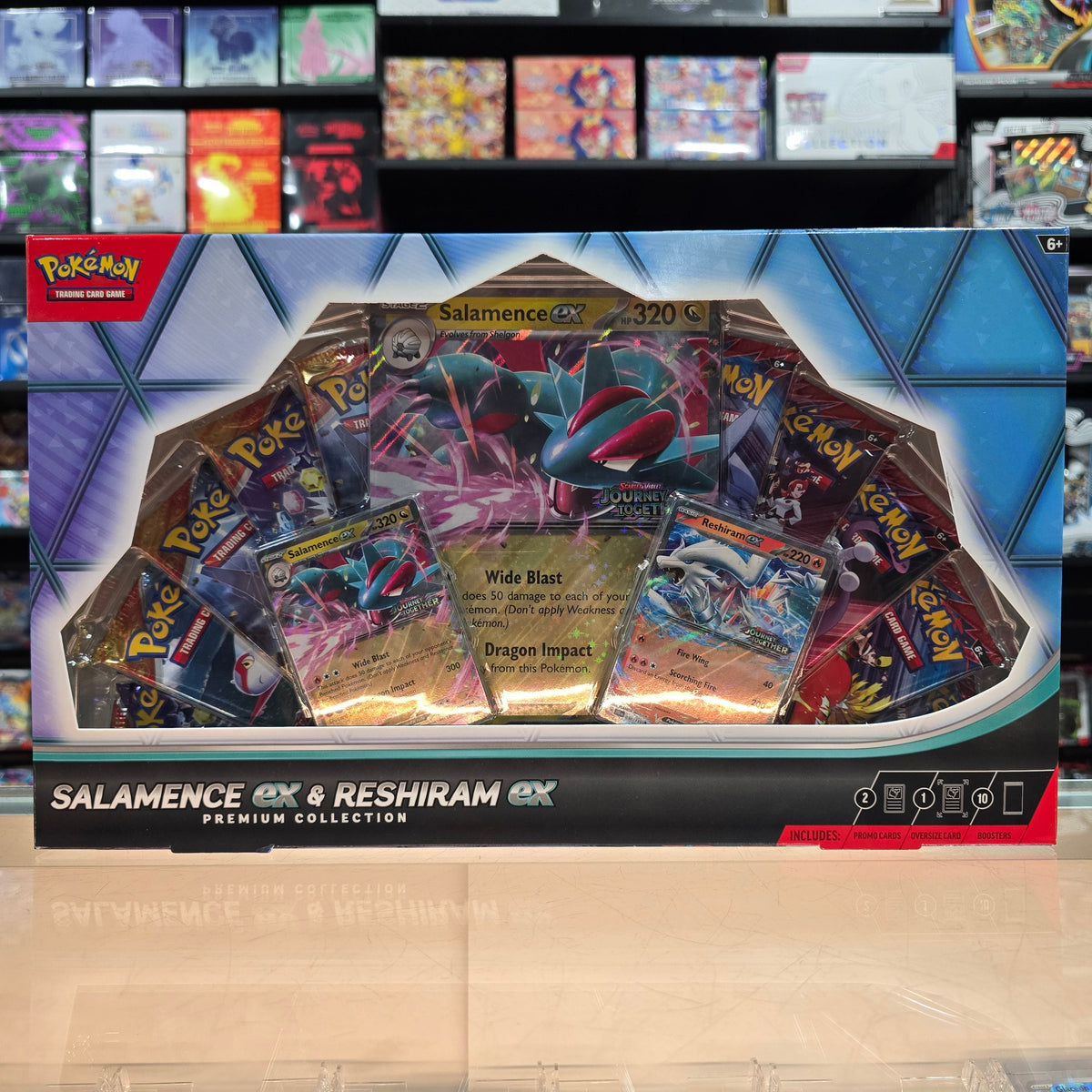 Stock image of Salamence & Reshiram EX Premium Collection. May not accurately reflect the condition of the actual product.