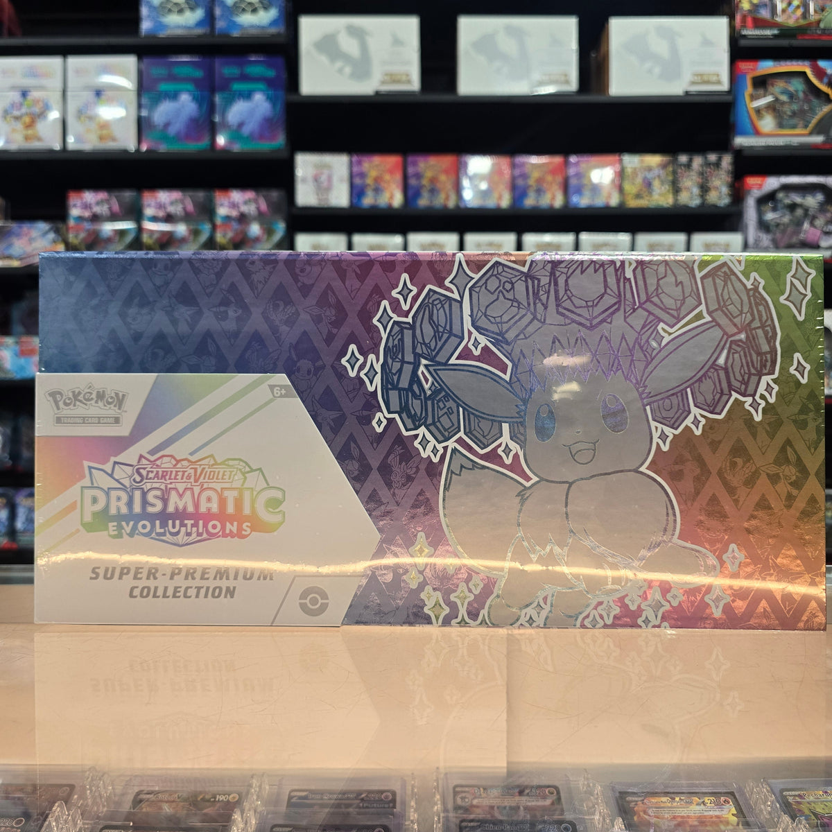 Stock image of Pokemon Scarlet and Violet 8.5 Prismatic Evolutions Super-Premium Collection. May not accurately reflect the condition of the actual product.