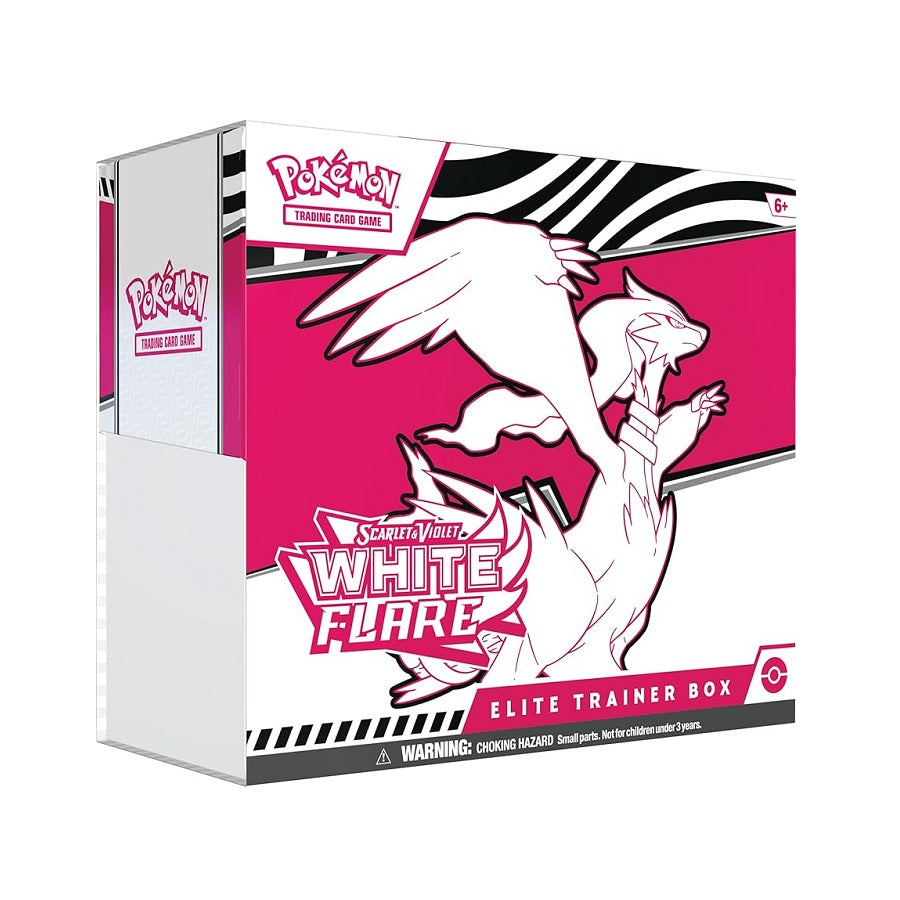 Stock image of White Flare Scarlet & Violet Elite Trainer Box. May not accurately reflect the condition of the actual product.